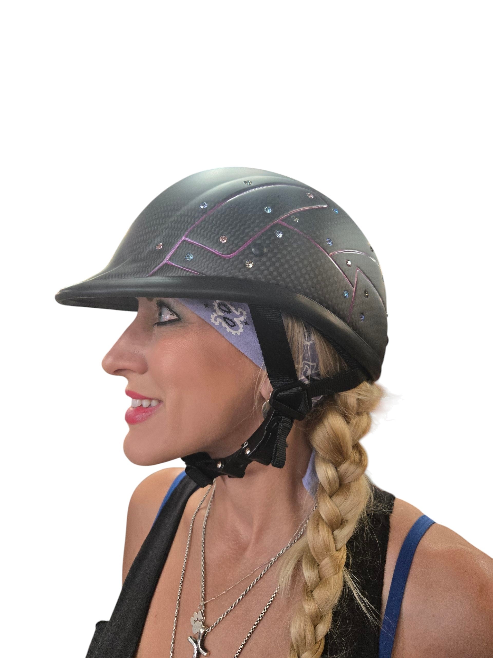 customizable womens motorcycle helmet New Carbon Confetti Diamonds Ladies Biker Helmet With Interchangeable – Riders Biker Supply -online