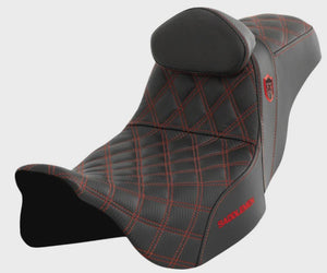 Pro Series SDC Performance Seat - with Backrest - Red Stitch - FLH/FLT '08-'23