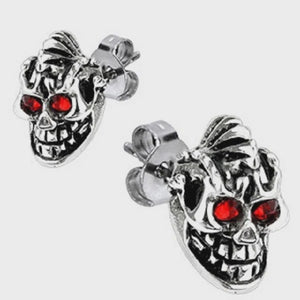 Earrings Evil Knight Skull