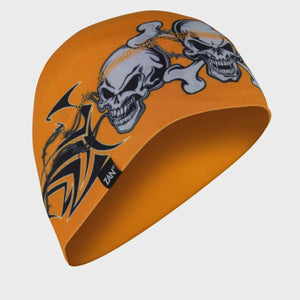 Helmet Liner/Beanie Orange Tribal Skull SportFlex® Series