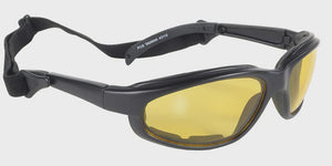 FREEDOM YELLOW LENS BIKER EYEWEAR WITH REMOVABLE STRAP