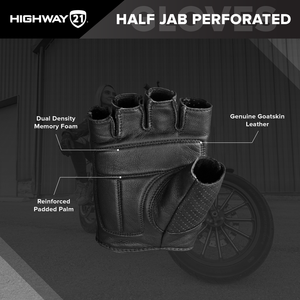 HIGHWAY 21 BROWN HALF JAB PERFORATED GLOVES