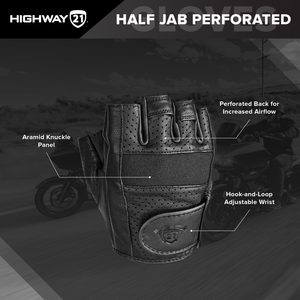 HIGHWAY 21 BROWN HALF JAB PERFORATED GLOVES