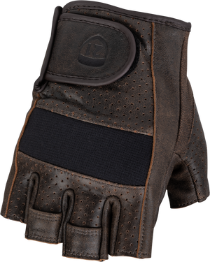 HIGHWAY 21 BROWN HALF JAB PERFORATED GLOVES