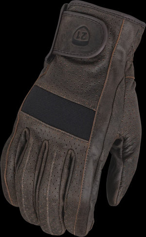 HIGHWAY 21 Brown Jab Perf Glove Premium- Motorcycle Perforated Glove