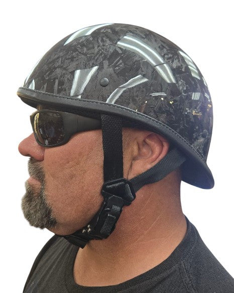 american made motorcycle helmet Outlaw Helmets HT1 Hustler Glossy Black & Color US Flag Half for Men & Women DOT Approved Daytona Helmets Lightweight Hi POW Motorcycle Helmet