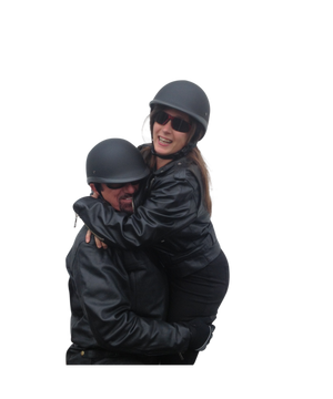 Badass Trooper Biker Helmet Formed Visor Matte Finish - Matte Black