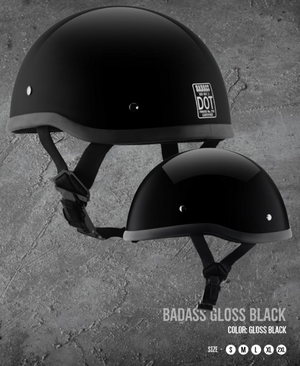 Original Badass Biker Helmet Gloss Black