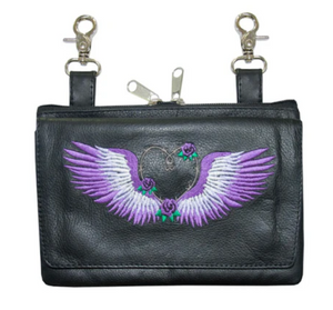 Ladies Premium Leather Clip on Bag - Black