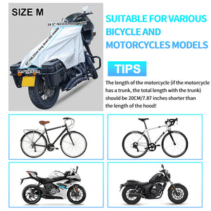 Silver-Medium-Motorcycle Seat Shade Cover