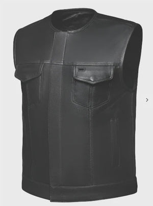 Mens Short Premium Naked Leather Club Vest