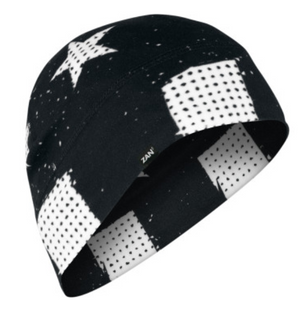 Helmet Liner/Beanie Black & White Flag SportFlex® Series