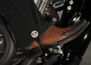 6 Inch Boot Strap Set Studded Peace