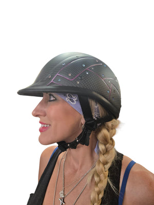 blinged out motorcycle helmet New Carbon Confetti Diamonds Ladies Biker Helmet With Interchangeable – Riders Biker Supply -online