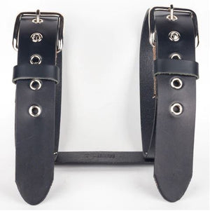 SMALL BLANKET BED ROLL CARRIER- LEATHER PLAIN BLACK