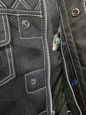 The "Bandera" Diamond Mesh MC Vest for Summer in All Black