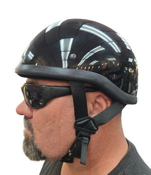 badass motorcycle helmet dealers Trooper Smallest DOT Certified Route 32 Riding Gear plush Lycra interior Badass Gloss Black Biker Helmet