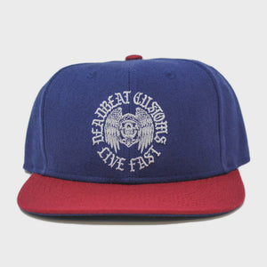Live Fast Snapback Hat - Blue/Red