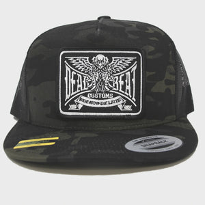 Ride Now, Die Later Snapback Hat - Camo - Deadbeat Customs