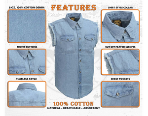 Mens Denim Cutoff Shirt