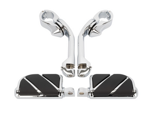 Long Angled Adjustable Highway Foot Pegs & Clamps