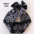 ROCKABILLY/TIE-UP BANDANA- BLACK TEXAS PAISLEY