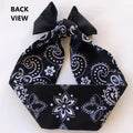 ROCKABILLY/TIE-UP BANDANA- BLACK TEXAS PAISLEY