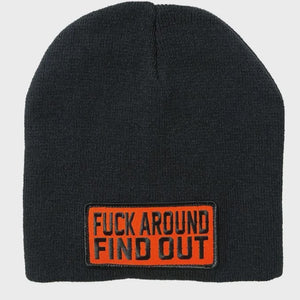 Knit Hat F*** Around Find Out Knit Hat embroidered on a knit hat. One size fits all.