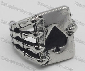 Spades Skull Hand Biker Ring