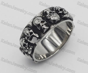 SKULL BAND BIKER RING