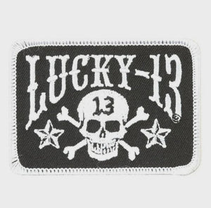 Lucky 13, Skull Stars Patch - Black/White