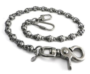 FLAT SKULL PEWTER WALLET CHAIN
