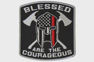 Blessed/Courageous Firefighter Patch - 3.5x3.75 inch