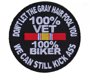 100 % Vet, 100 % Biker Patch