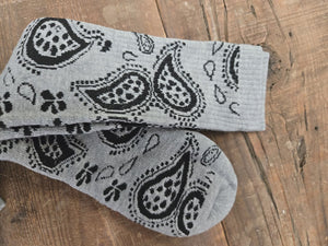 PAISLEY SOCKS GRAY/BLACK