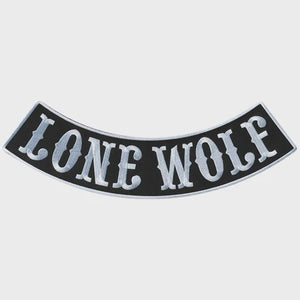 Lone Wolf 12” X 3” Bottom Rocker Patch #PPM5143