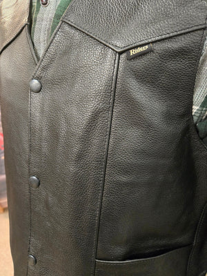 Plain Side Leather Value Vest By Riders
