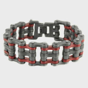 Two Tone 1" Wide Distressed Finish Candy Red Bracelet