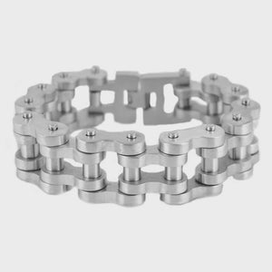 Men's Stainless Steel Brushed 1" Wide Thick Link Chain Bracelet