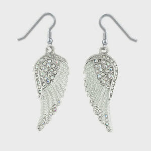 White Winged Earrings