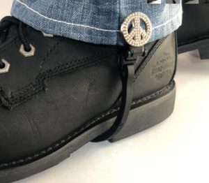 Boot Strap Set, Studded Peace 4 INCH