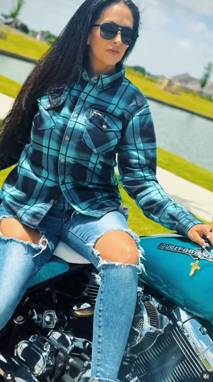 Ladies Summer Mesh Protective Riding Shirt With Armor and Kelvar Reinforced