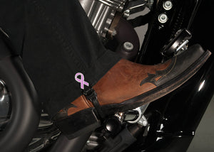 4 Inch Boot Strap Set, Cancer Ribbon