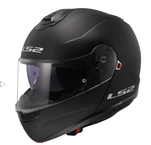 LS2 STROBE II Matte Black Solid Modular Helmet w/ Sunshield