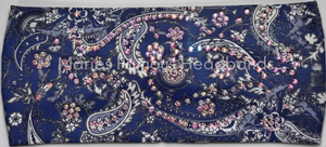 Marie's Headbands-Navy Blue Paisley