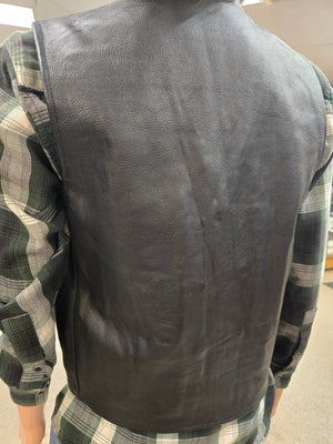 Men's Black Buffalo Nickel Snap Motorcycle Vest