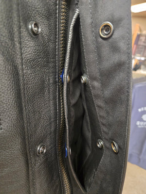 Men's Club Lace Motorcycle Naked Leather Vest with Easy Conceal Pockets
