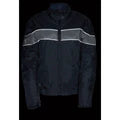 Ladies Lightweight Black and Grey Textile Motorcycle Jacket with Reflective Piping
