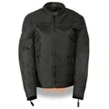 Ladies Lightweight Black Textile Jacket with Reflective Piping