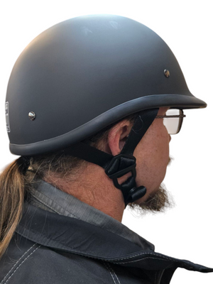 Badass Trooper Biker Helmet Formed Visor Matte Finish - Matte Black